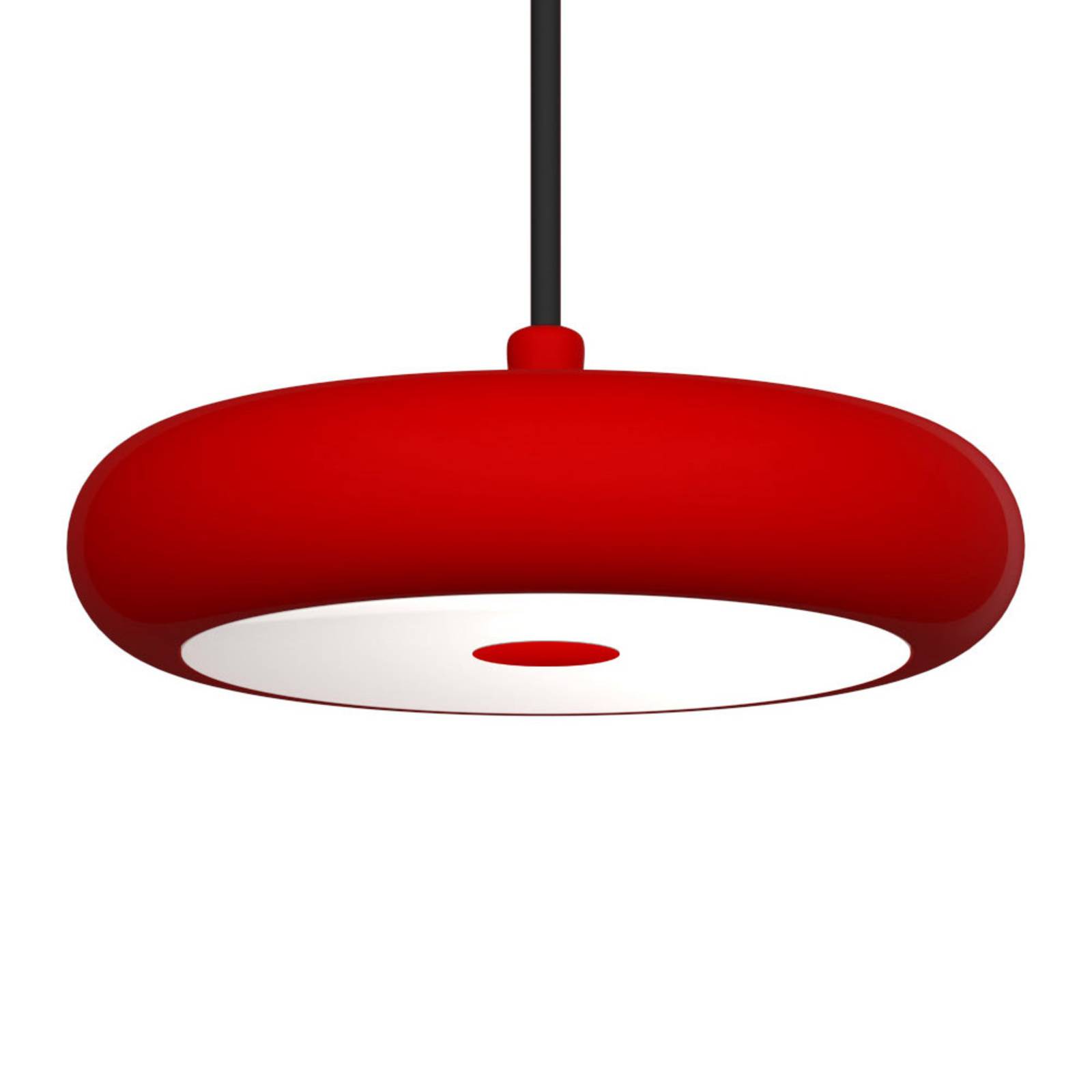 Pujol Iluminación LED-riippuvalaisin Boina, Ø 19 cm, punainen - moderni lamppu Olohuoneen/ruokailutila