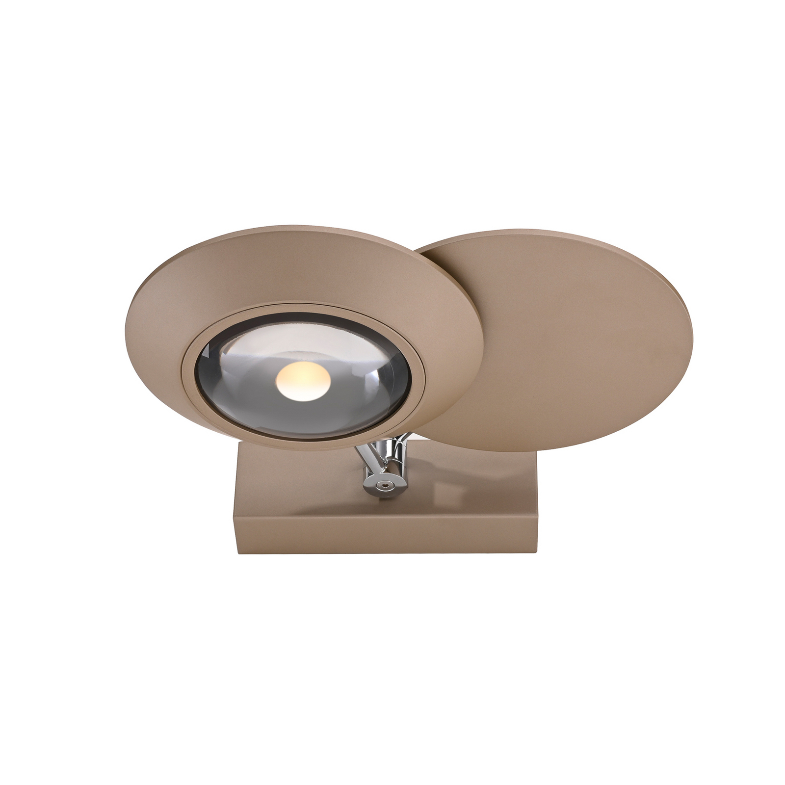 PURE LED stenska svetilka Oculis, bronasta barva 30 cm, železo, 2-svetilna.