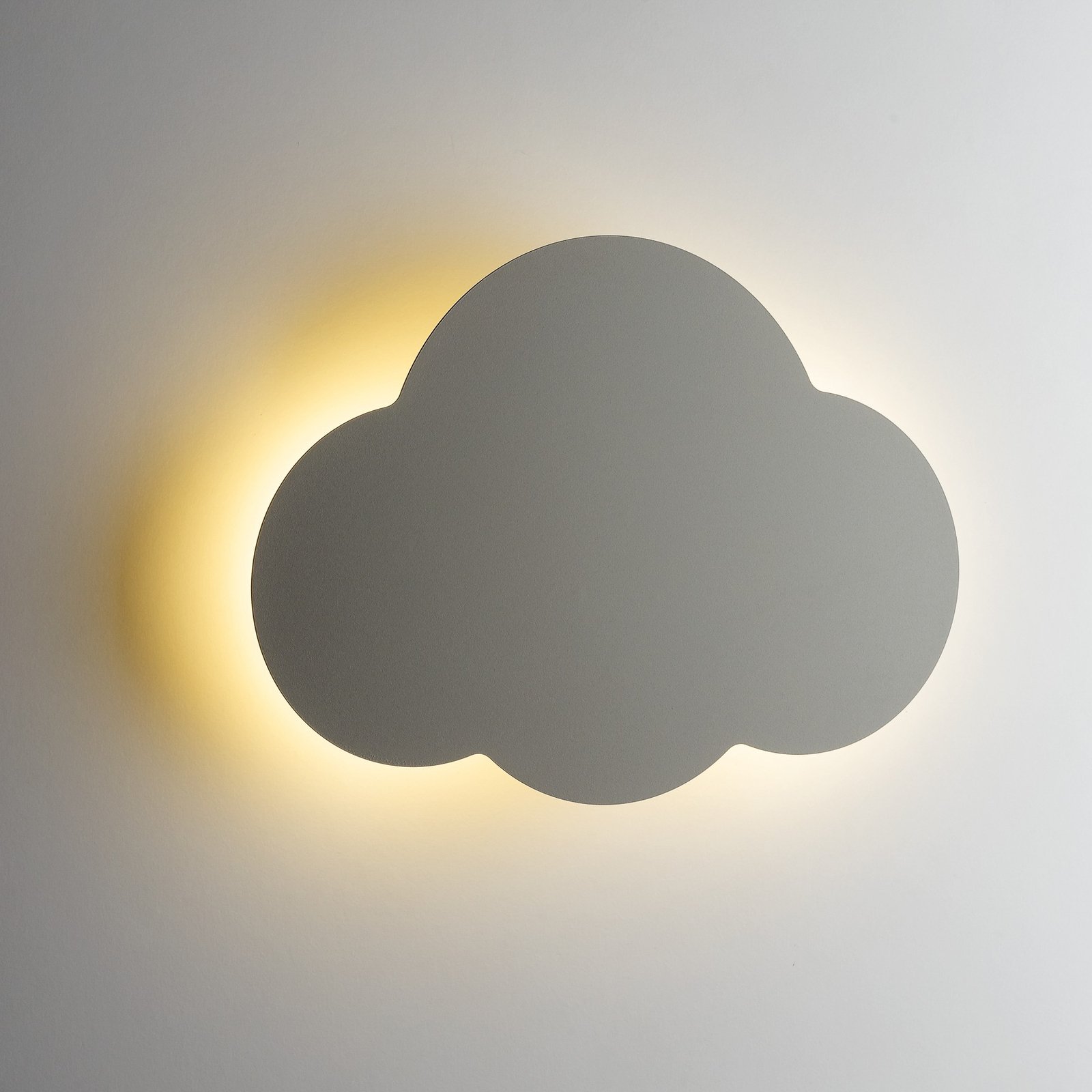 Candeeiro de parede Cloud, bege, aço, luz indireta, 38 x 27 cm