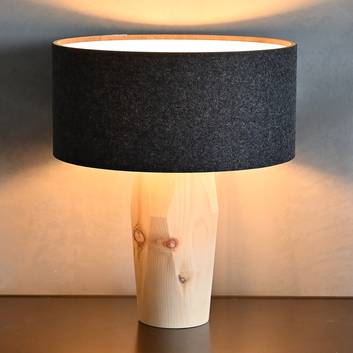 LeuchtNatur Pura lámpara mesa LED madera y fieltro