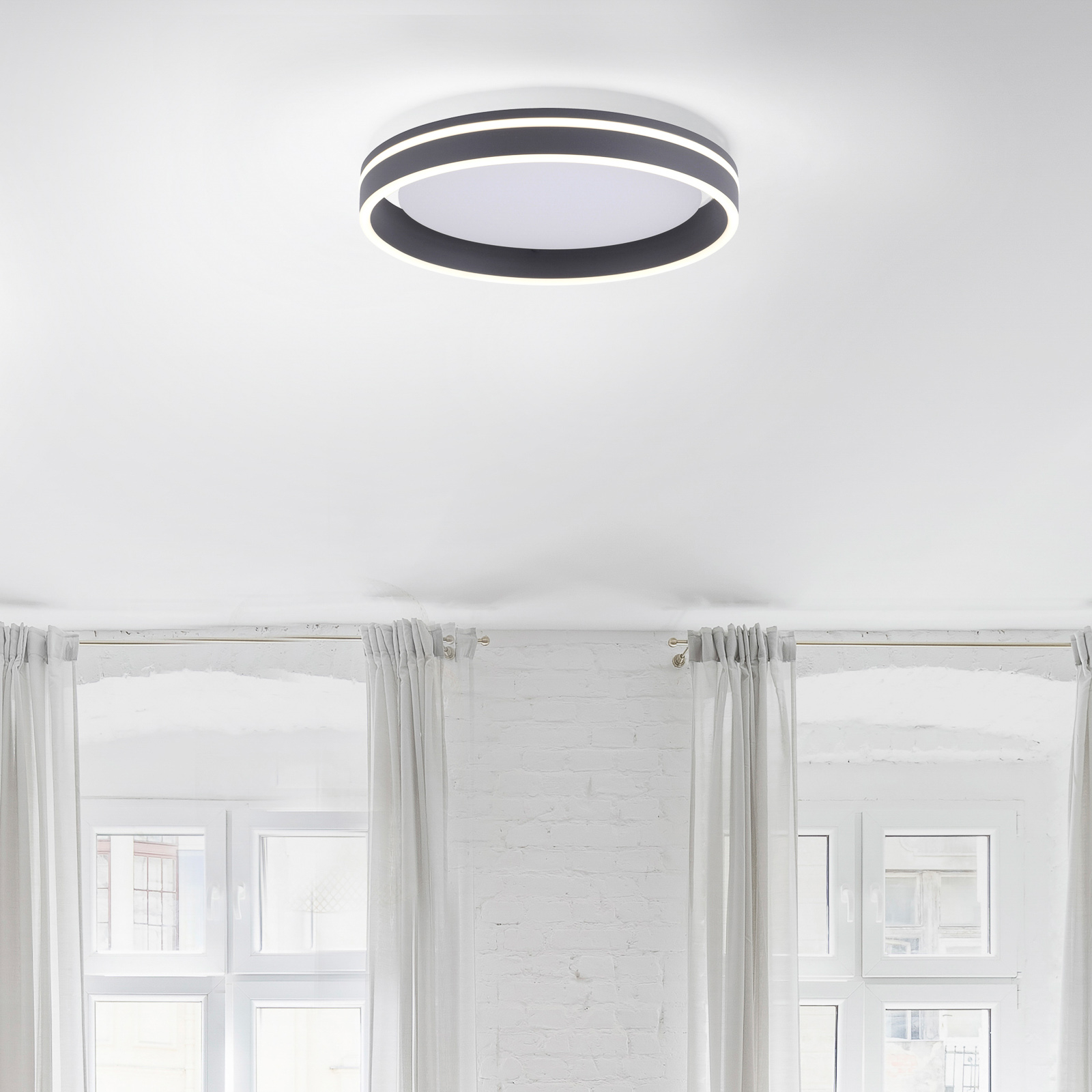 Paul Neuhaus Q-VITO LED plafondlamp 40cm antraciet