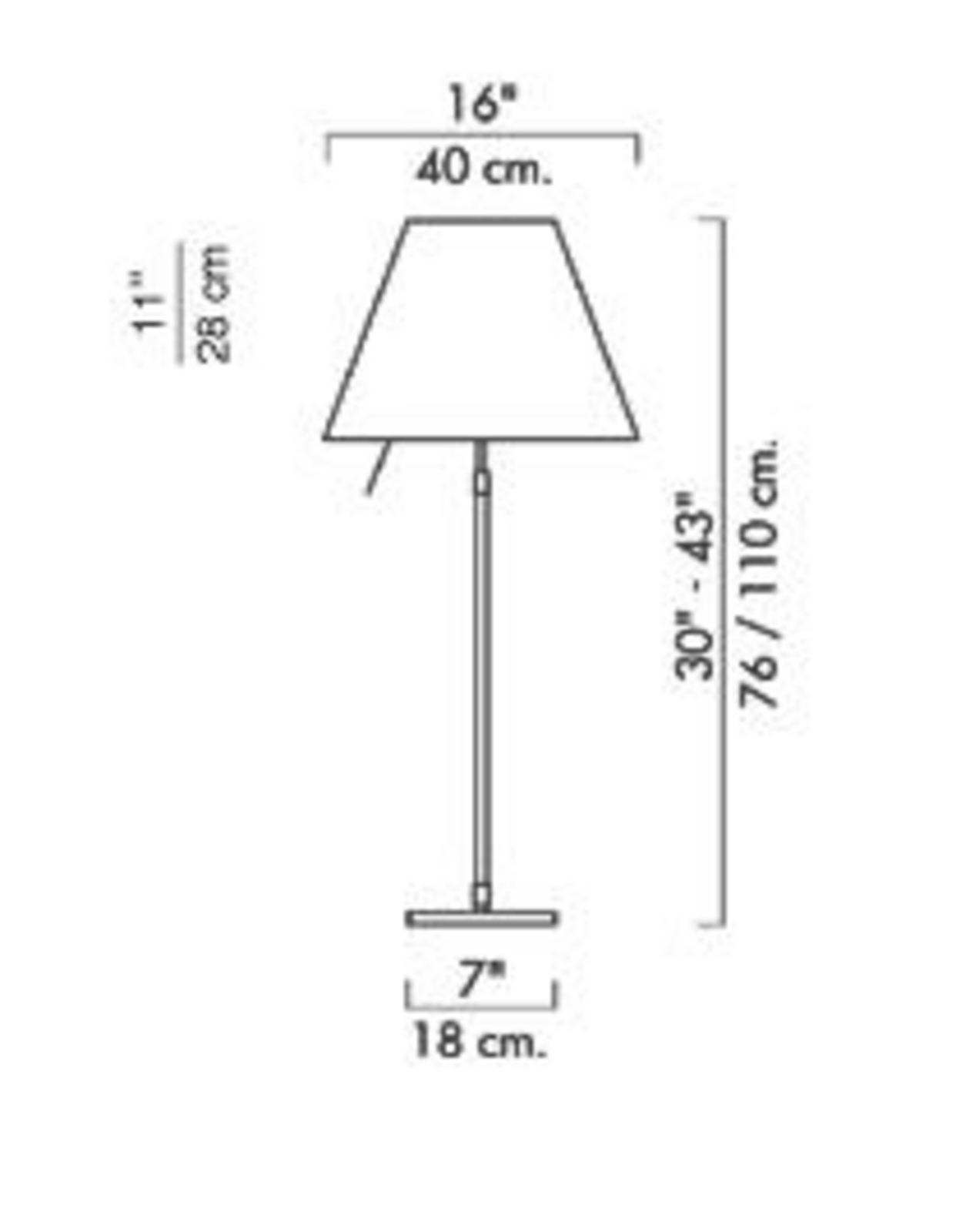 Costanza Stolová Lampa s Dimmer Black/Petroleum Blue - Luceplan