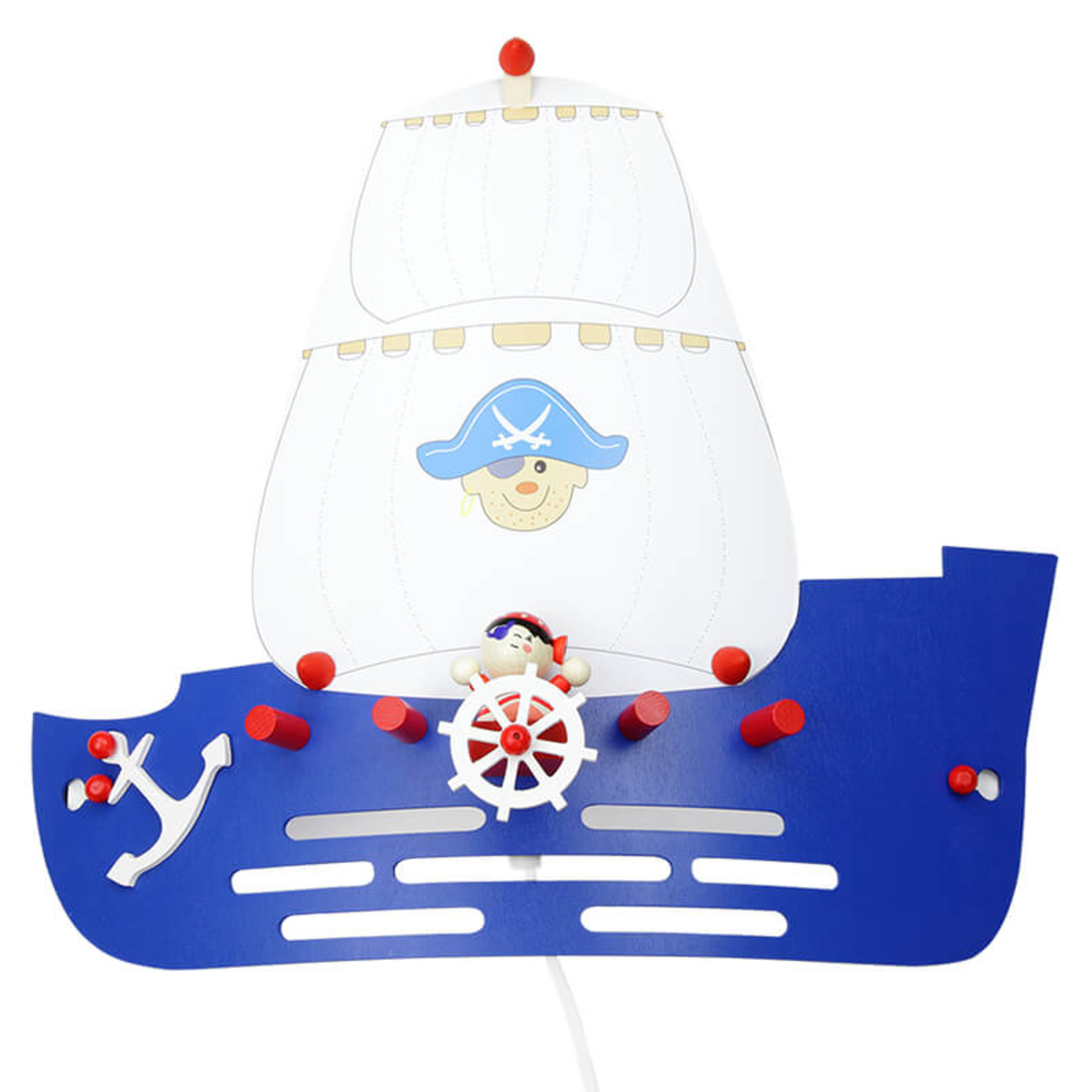 Kinderkamer-wandlamp Piratenschip