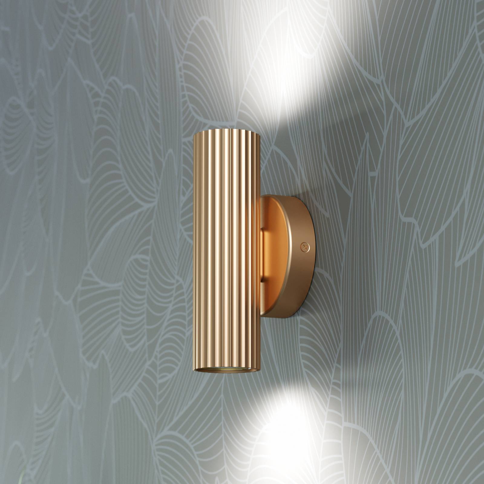 EGLO Applique murale Portillo, laiton, hauteur 20 cm, à 2 lampes. Métal, GU10