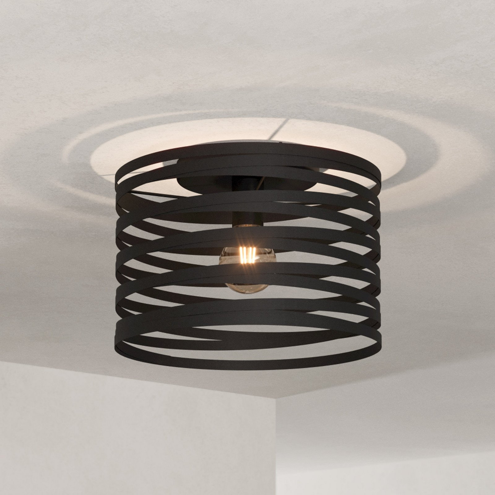 EGLO Cremella plafonieră Ø 37 cm negru oțel - Camera de zi / sufragerie - modern - Metal