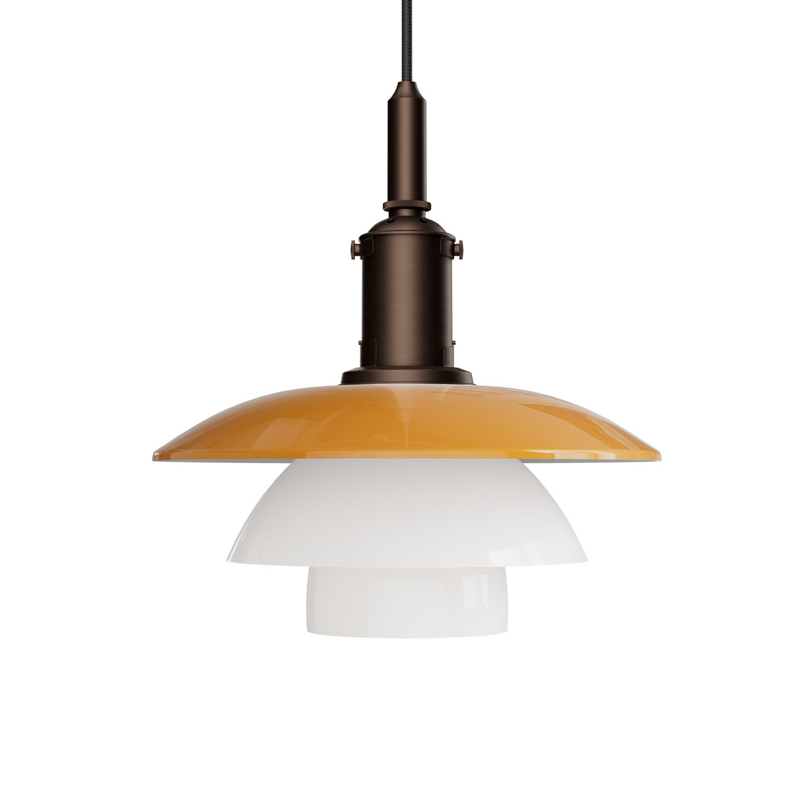 Lámpara colgante PH 3/3 Centenary, ámbar/blanco, Ø 28 cm - Louis Poulsen