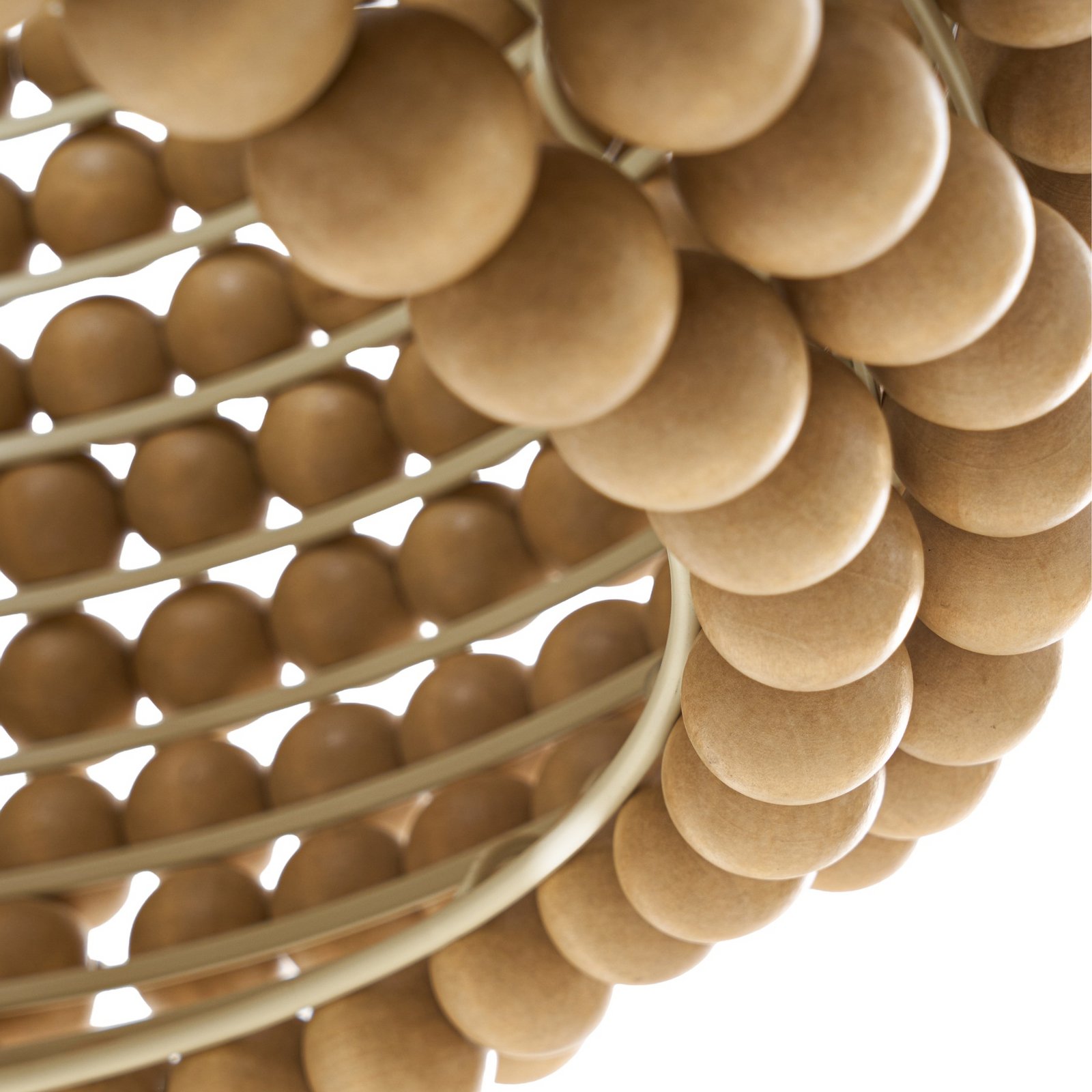 Lámpara colgante Lucande Melori, madera, color natural, Ø 51 cm, E27