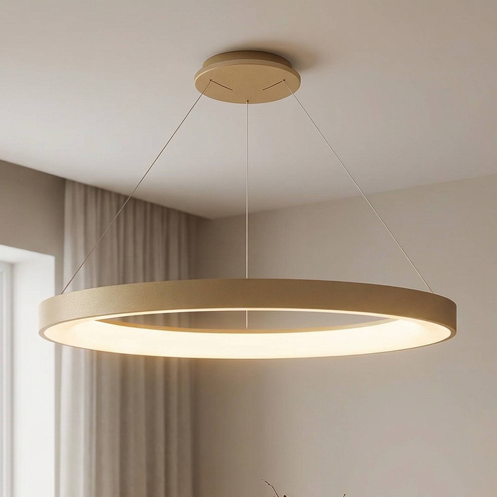 Mantra Iluminación Suspension LED Niseko II, télécommande, Ø 65cm doré