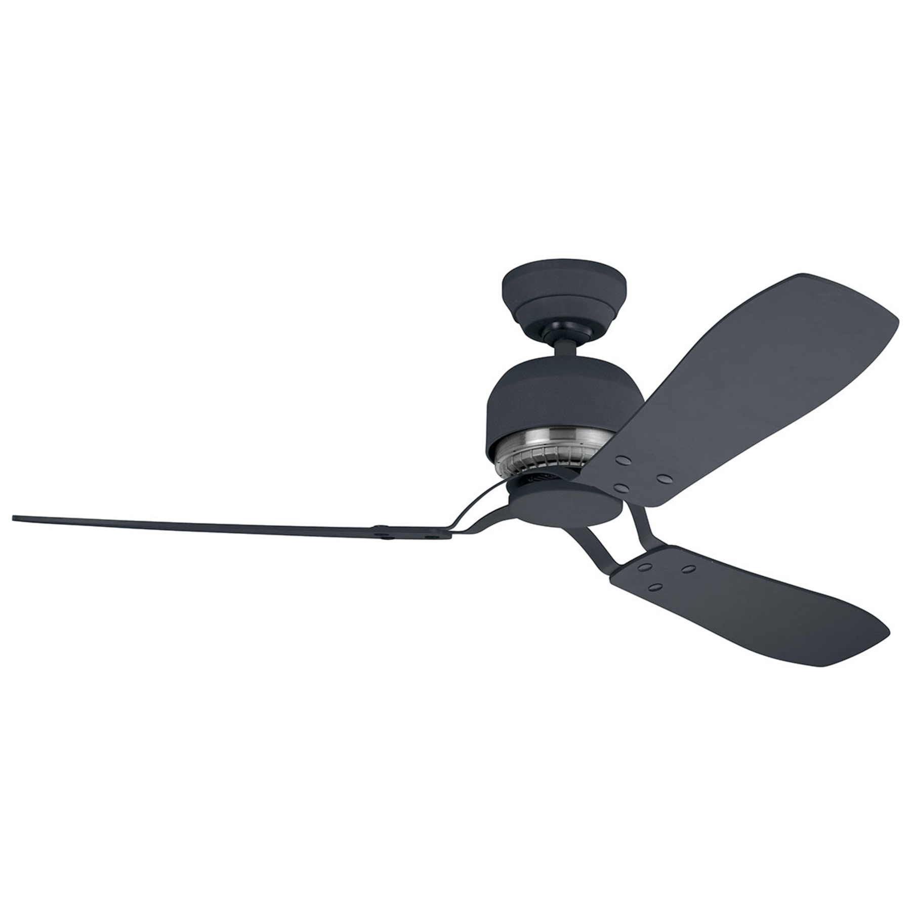 Hunter Industrie II - modern ceiling fan, for Living / Dining Room, steel, wood, H: 15.7 cm