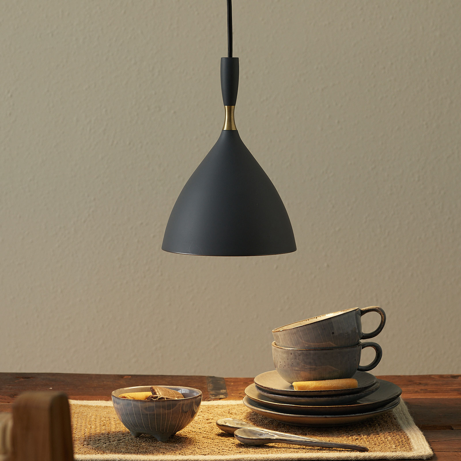 Dark grey hanging light Dokka, made of steel