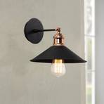 Berceste N-663 wall light, black/copper, iron, Ø 24 cm