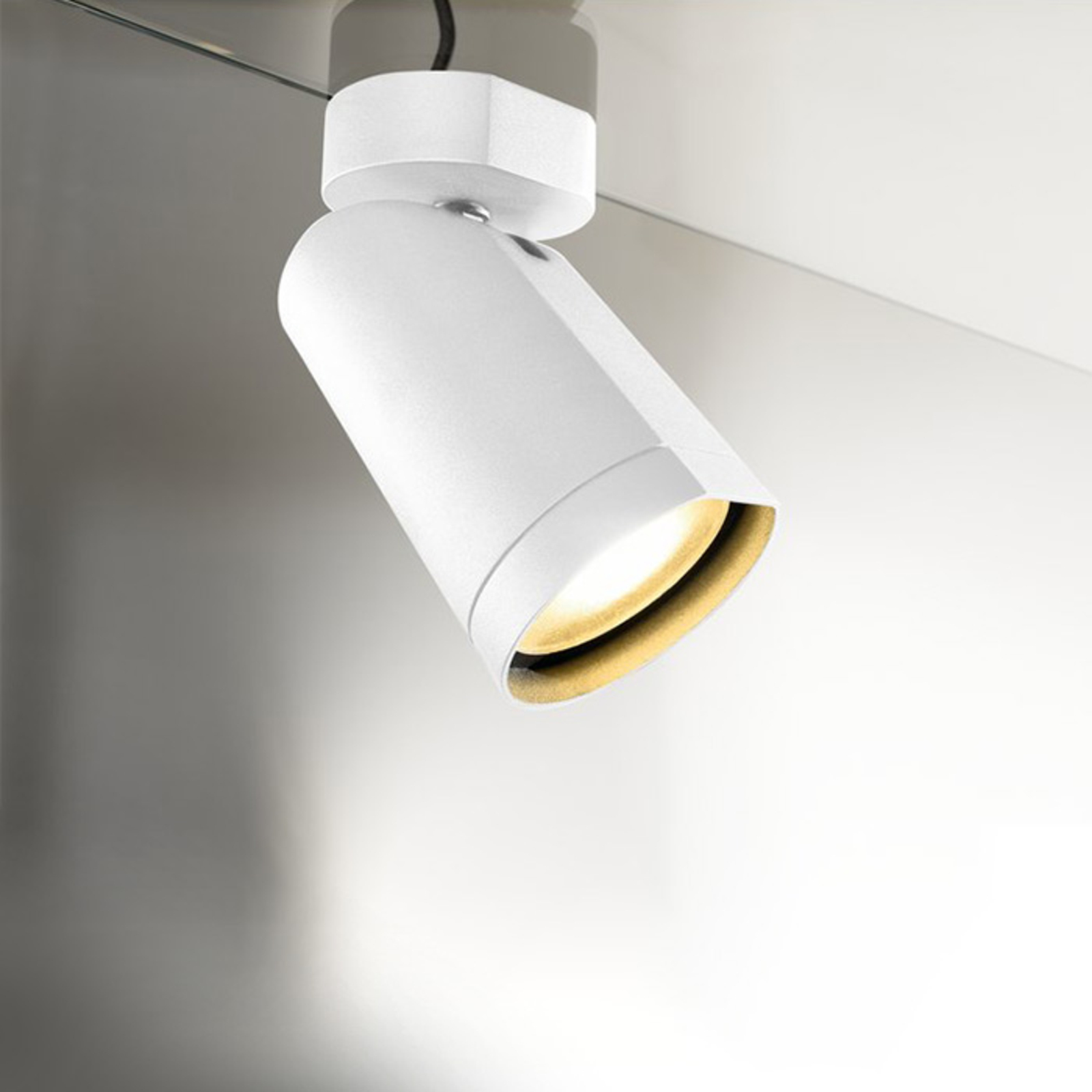 SLV Bilas one-bulb LED spotlight, white, for Living / Dining Room, aluminium, glass, 15 W, energy efficiency: A+, H: 10 cm