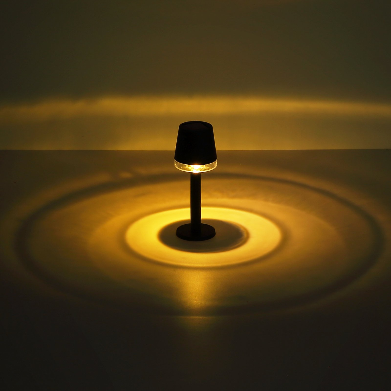 Lampe de table solaire 36632 en plastique, noire