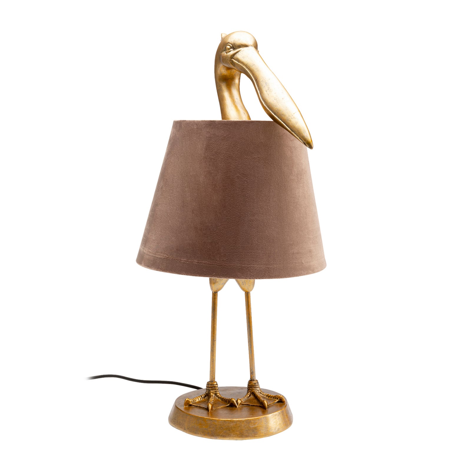 KARE Tischleuchte Pelican, gold, Leinen, Höhe 62 cm, E27