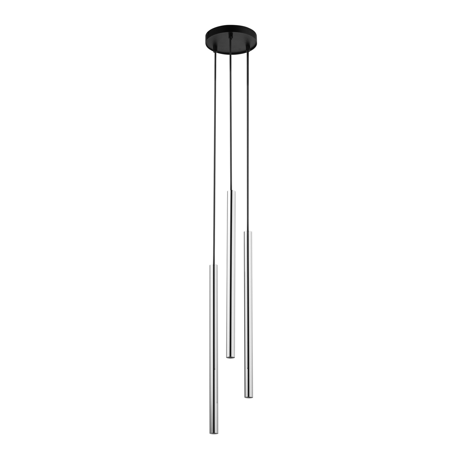 Suspension Sopel Lux, à 3 lampes, ronde, noir/argent, G9