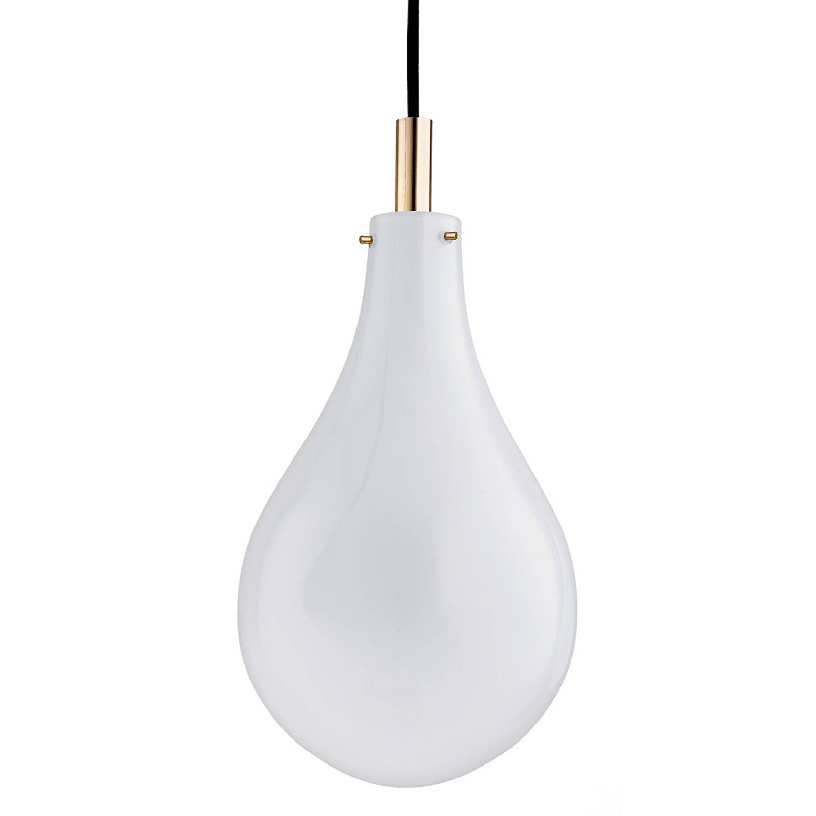 Hanglamp Oaza, 4-lamps, wit doorzichtig/messing