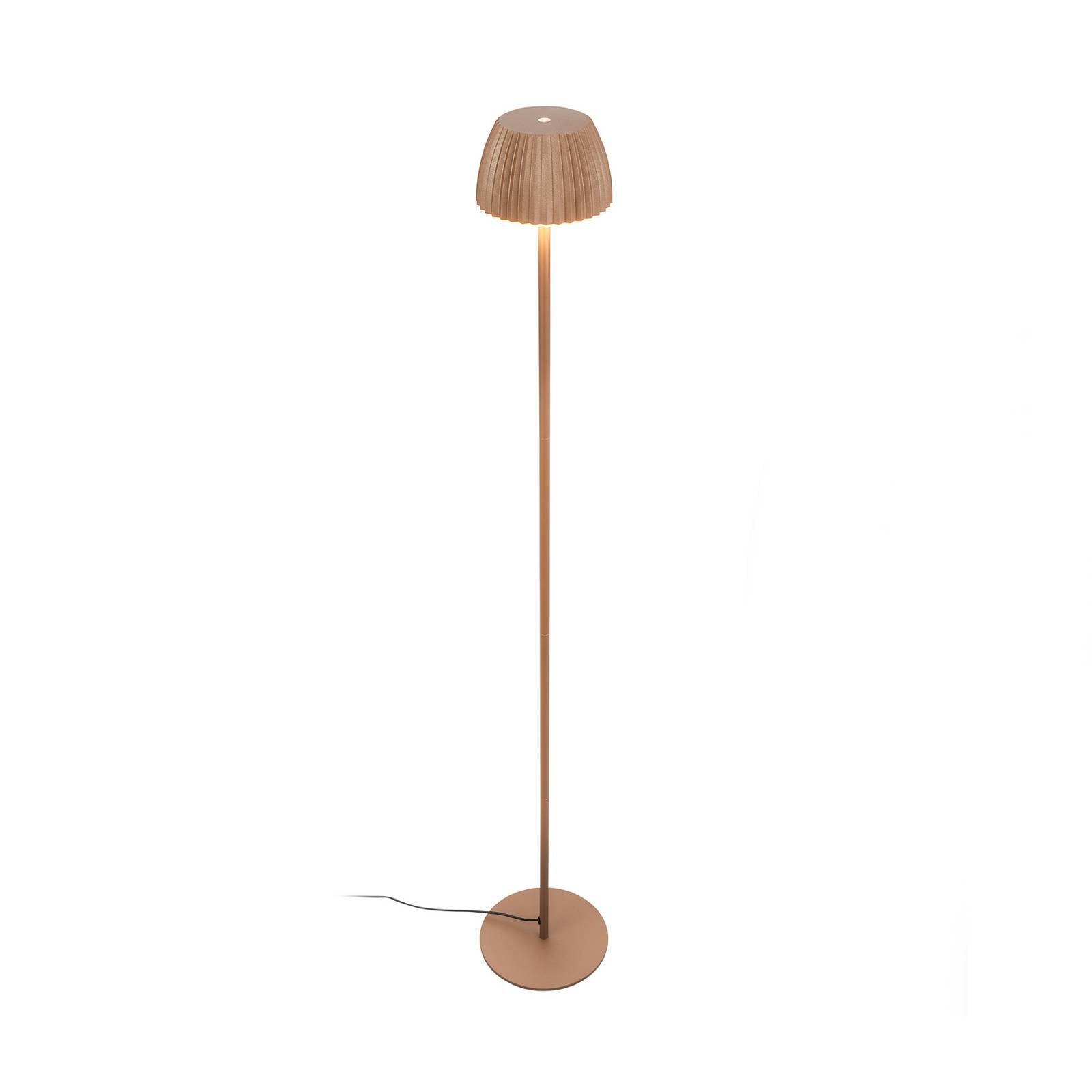 LED-Stehlampe Loca, braun, Höhe 123 cm, Kunststoff/Metall