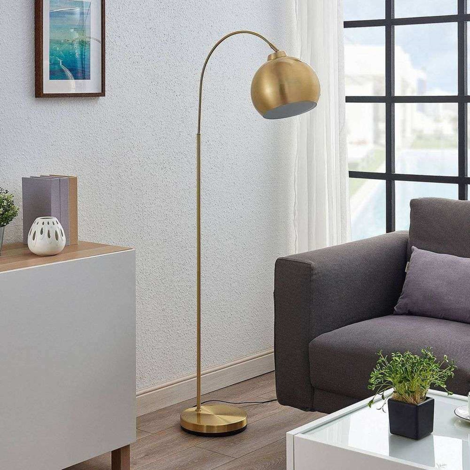 Moisia Lampadar Brass - Lindby