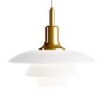 PH 3/2 glass pendant lamp brass and white