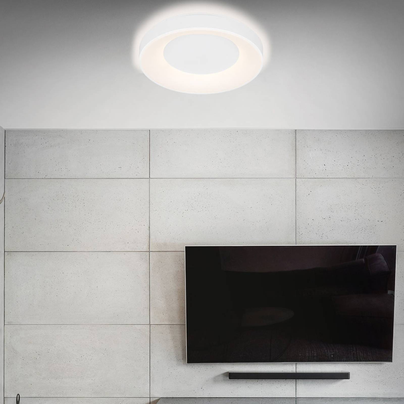Rondo LED ceiling light CCT remote control, white
