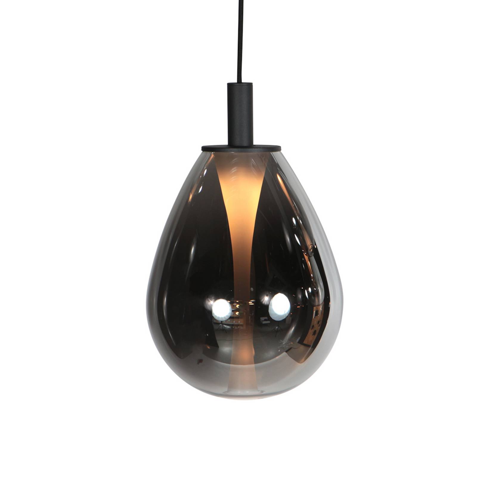 Mexlite Lampa Wisząca Led Glimsy, ø 14 Cm, Czarna/dymnoszara, Szkło 