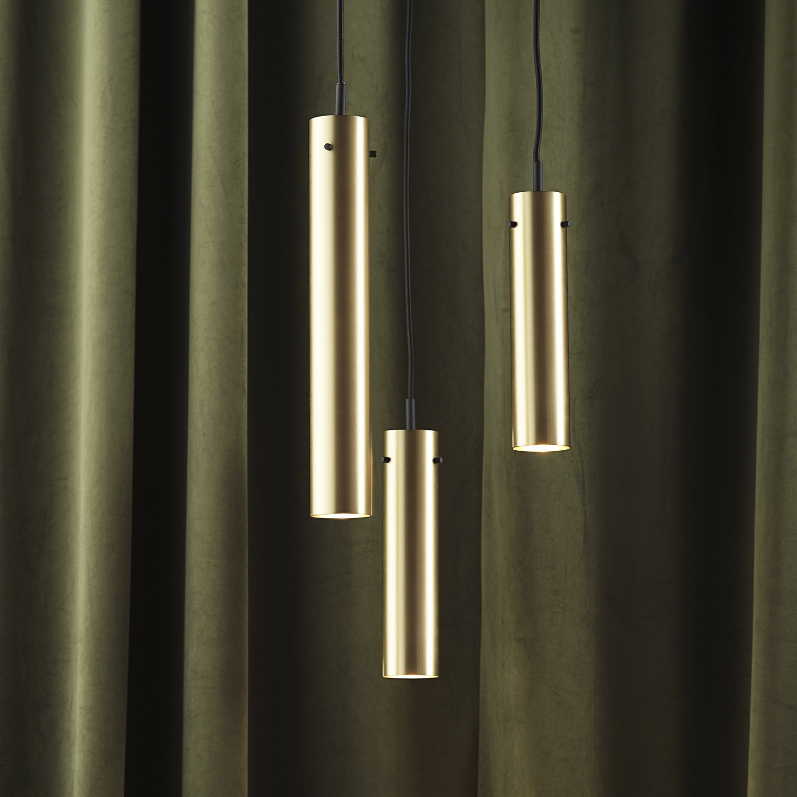 FRANDSEN hanglamp FM2014, gepolijst messing, hoogte 24 cm