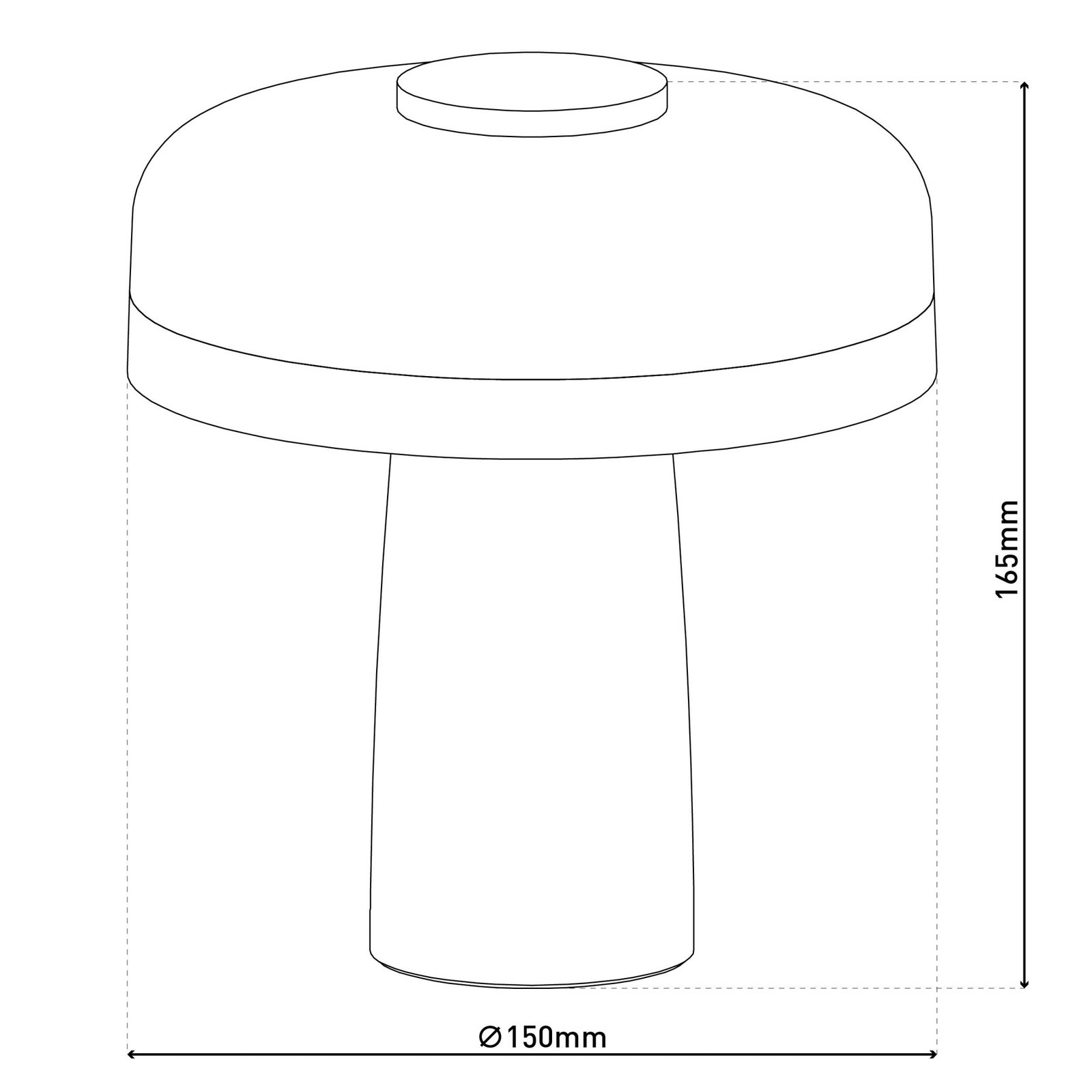 LED-bordlampe Pilu svart høyde 16,5 cm metall touchdim