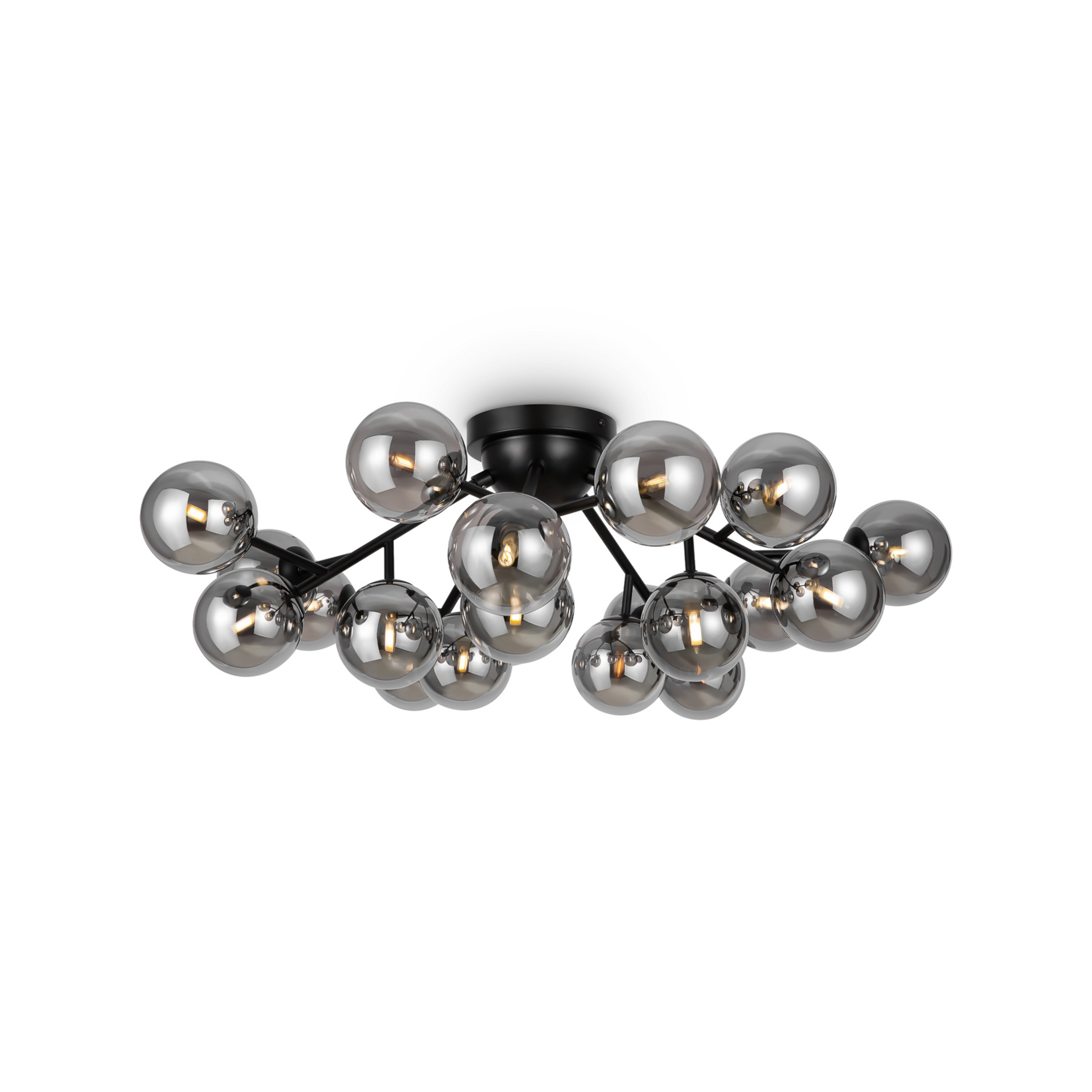 Maytoni Dallas plafonnier à 20 lampes, hauteur 25 cm, noir