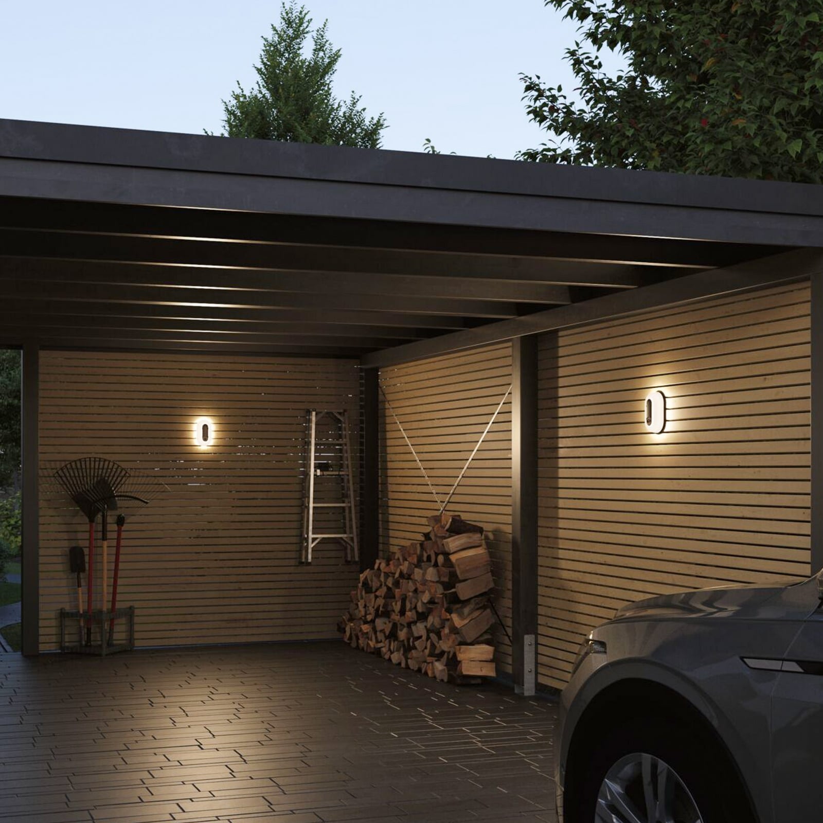 Paulmann LED sienas lampa „Elunor“, antracīta krāsā, ar sensoru, augstums 21