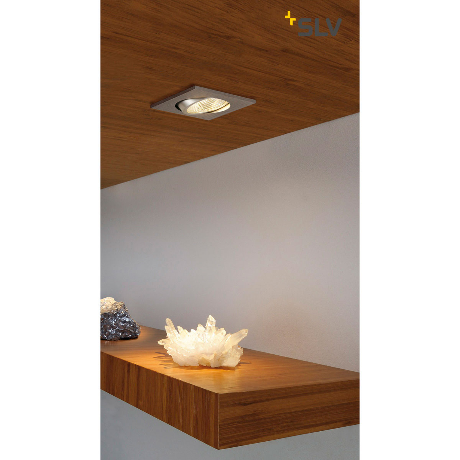 SLV New Tria - LED recessed light, brushed aluminium, for Living / Dining Room, aluminium, plastic, 3 W, energy efficiency: A+, L: 8.2 cm, W: 8.2 cm, H: 3.3 cm