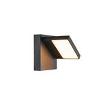 SLV LED wall lamp Abridor, anthracite, width 14 cm, aluminium