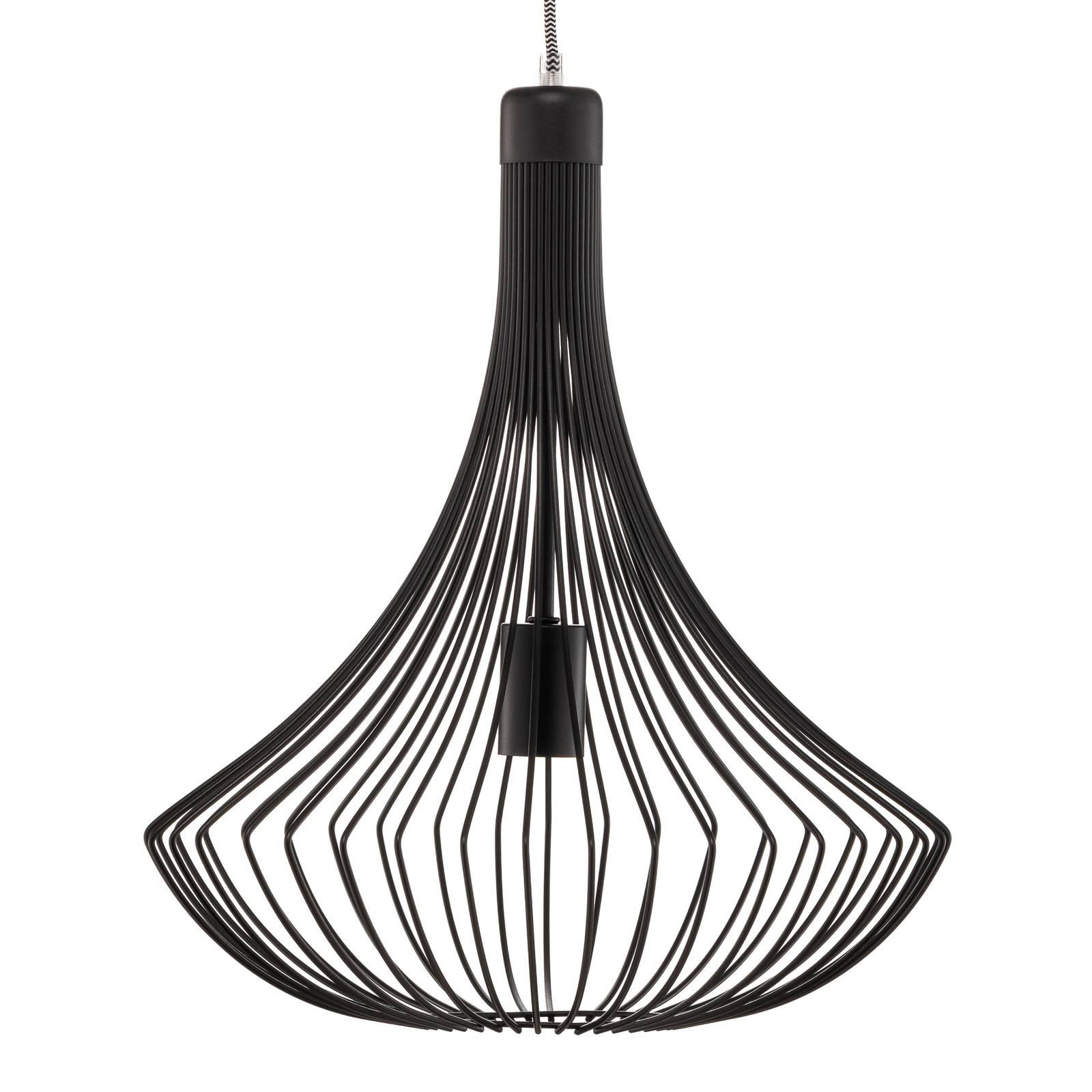 Lampa wisząca Cage w kolorze czarnym z kloszami w kształcie klatki