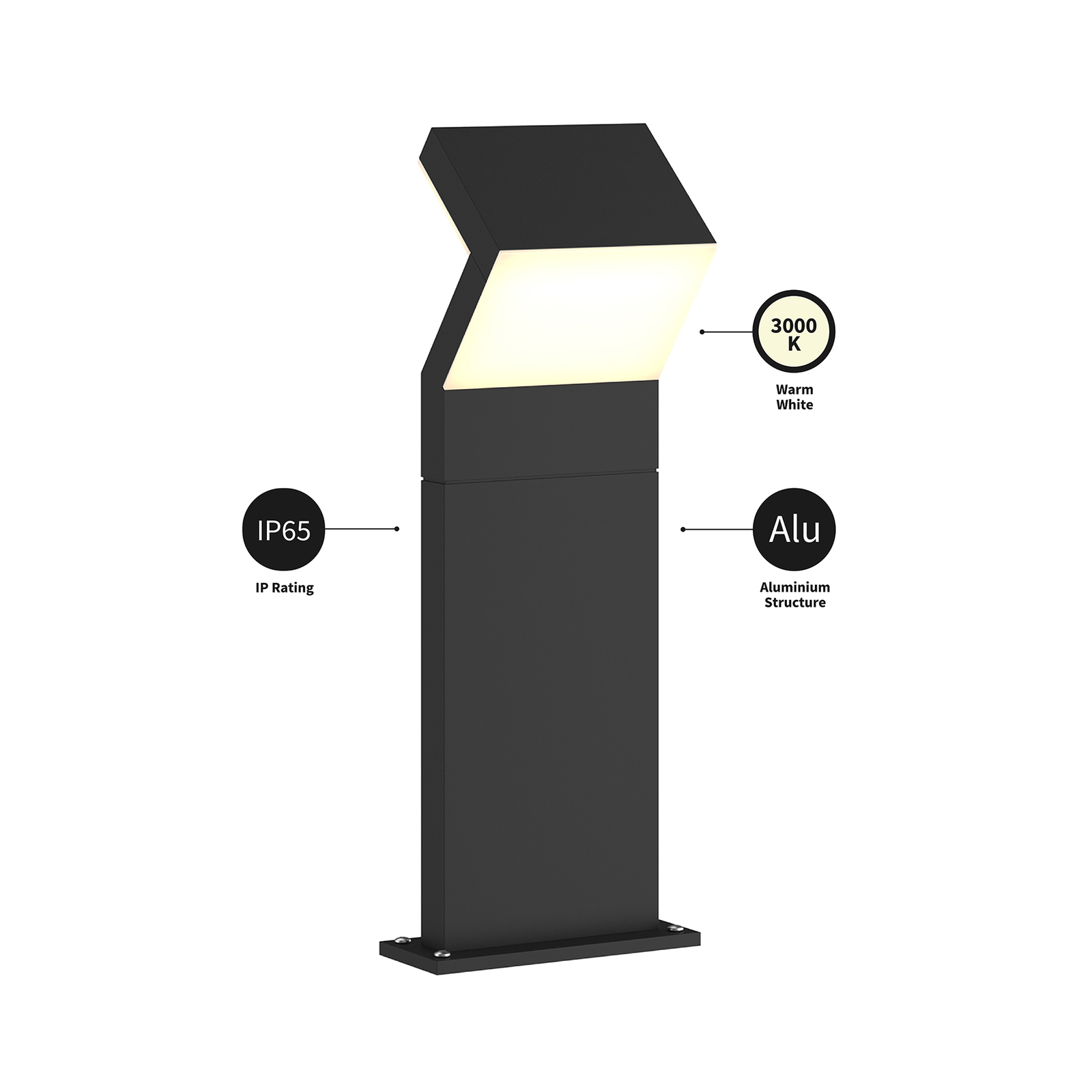 Havin Outdoor Garden Lamp H60 Dark Grey - Arcchio