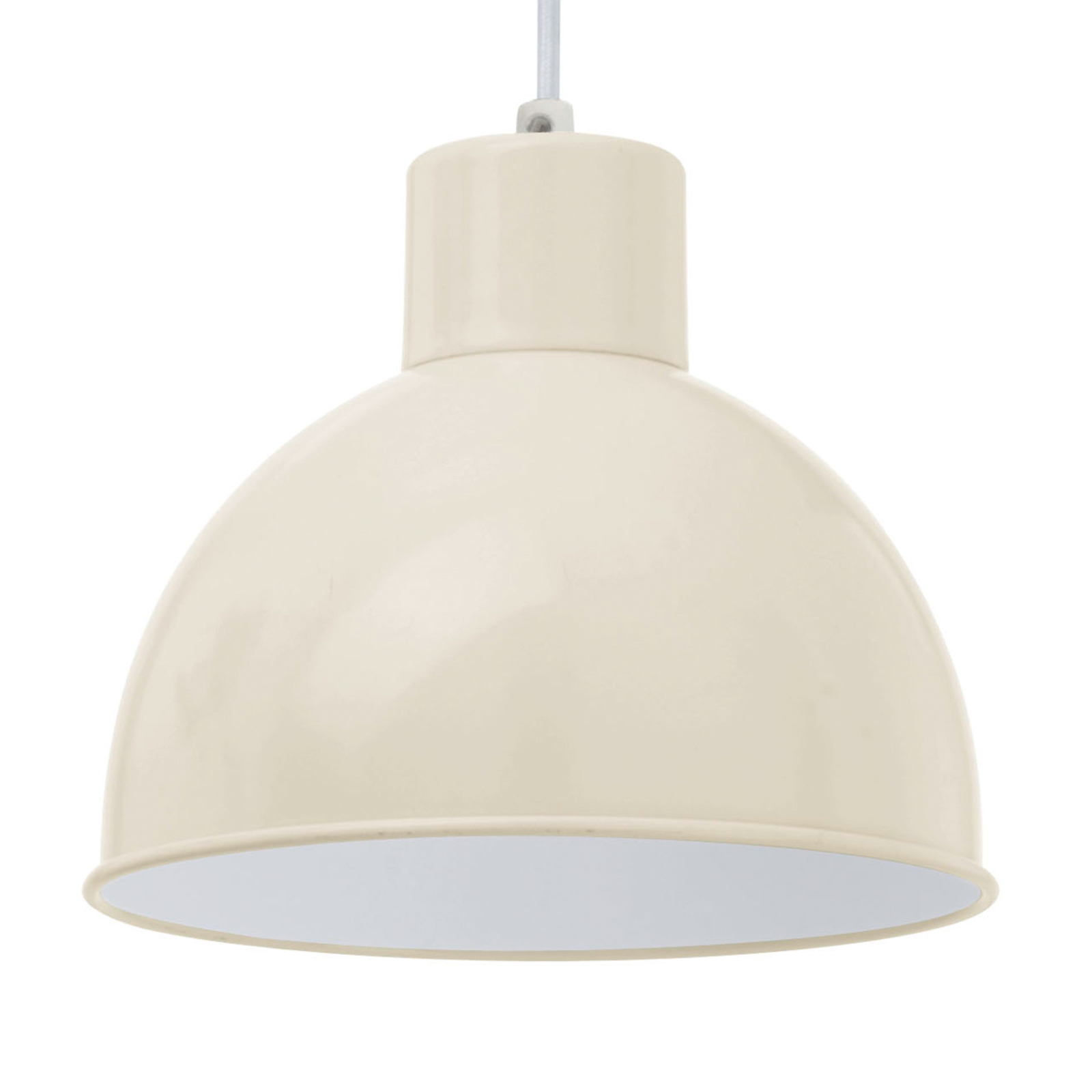 EGLO Andrin Sand-coloured Pendant Lamp - White Interior, for Living / Dining Room, Steel, E27, 60 W, energy efficiency: A++