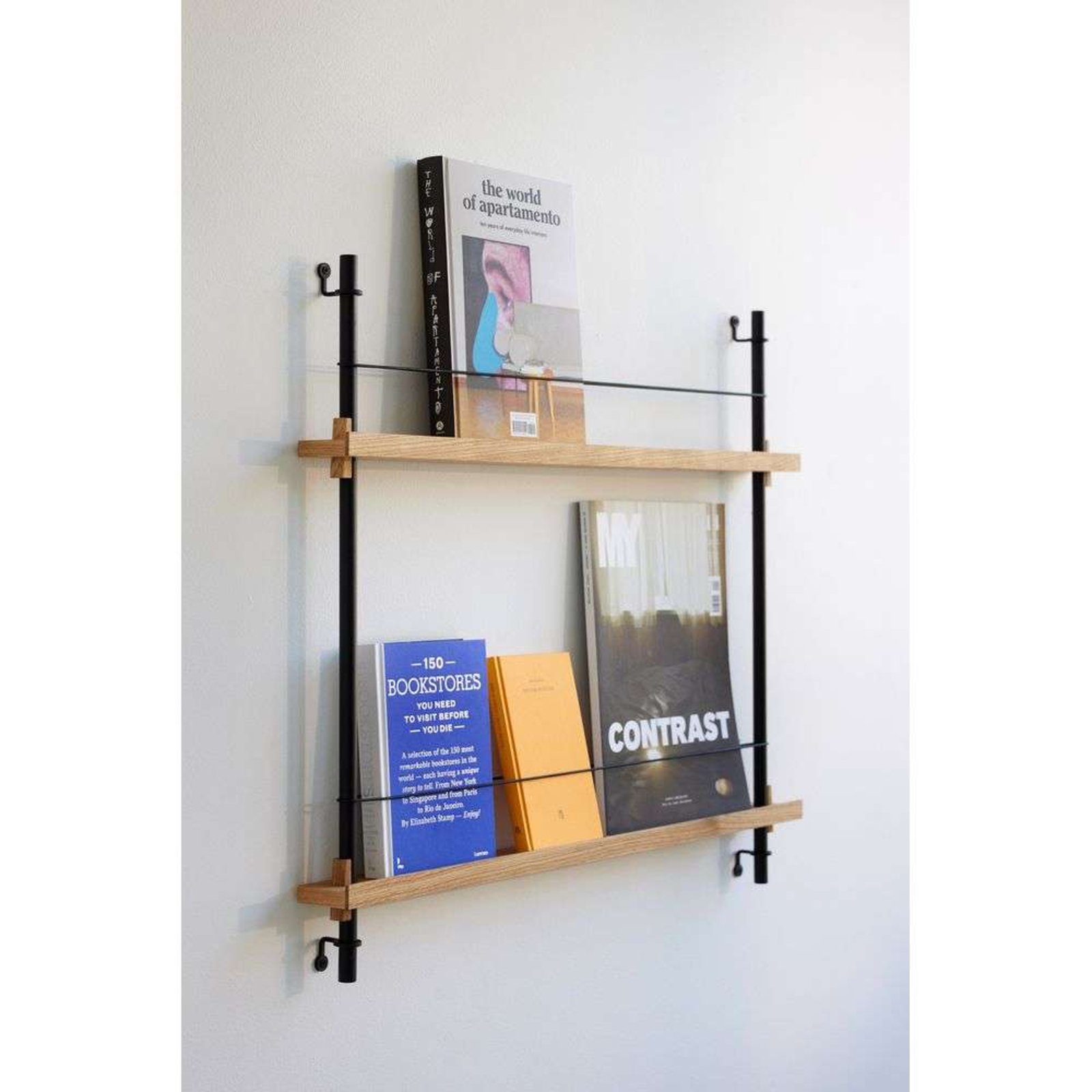 Magazine Shelving Oak/Black - Moebe