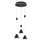 Leni LED pendant light, 3-bulb, round
