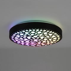 Chizu-LED-kattovalaisin Ø40,5cm himmen. RGB musta