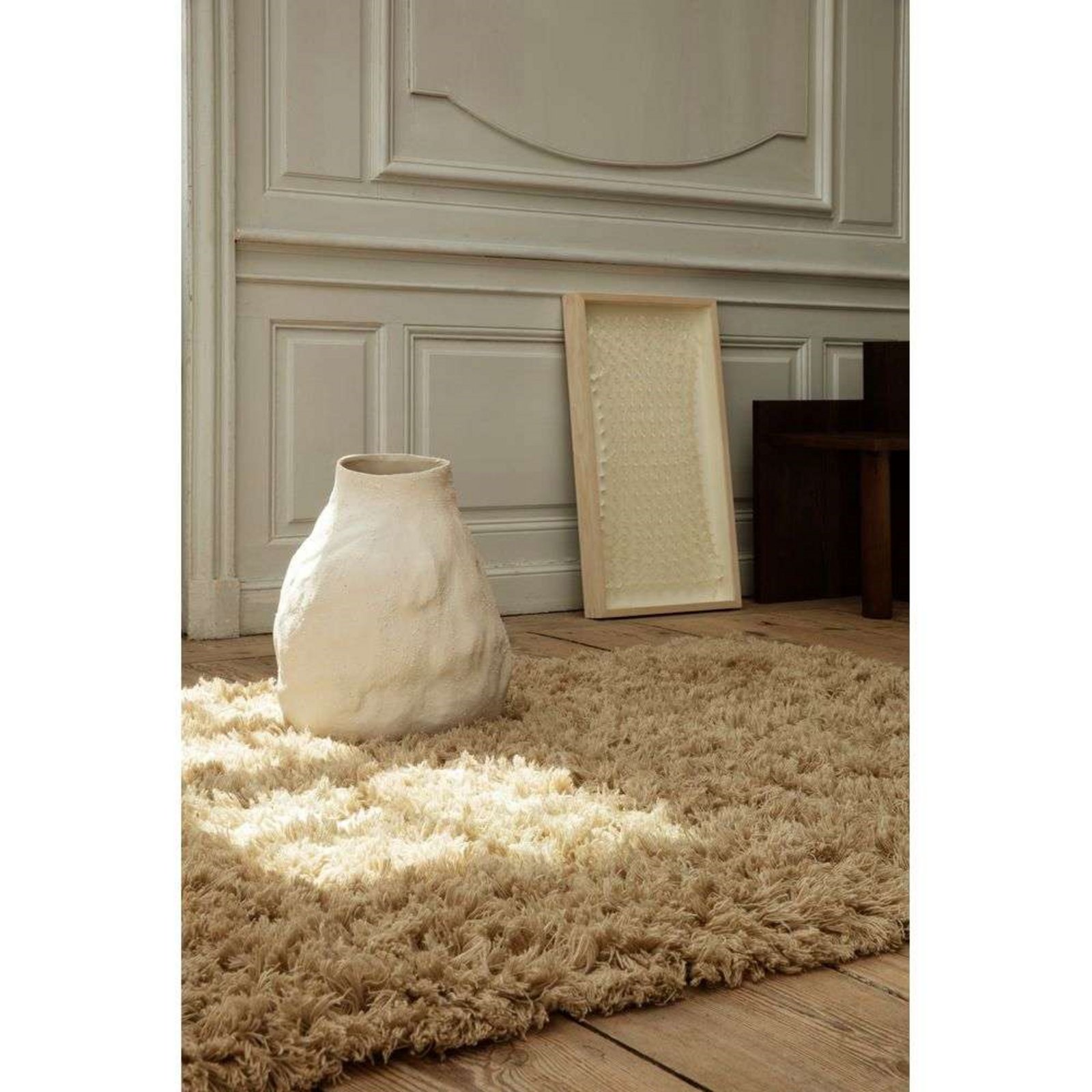 Meadow High Pile Rug L Light Sand - ferm LIVING