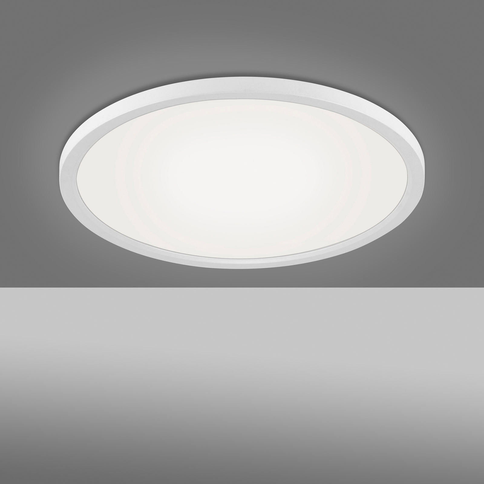 Flat LED-taklampe CCT, Ø 40 cm, hvit