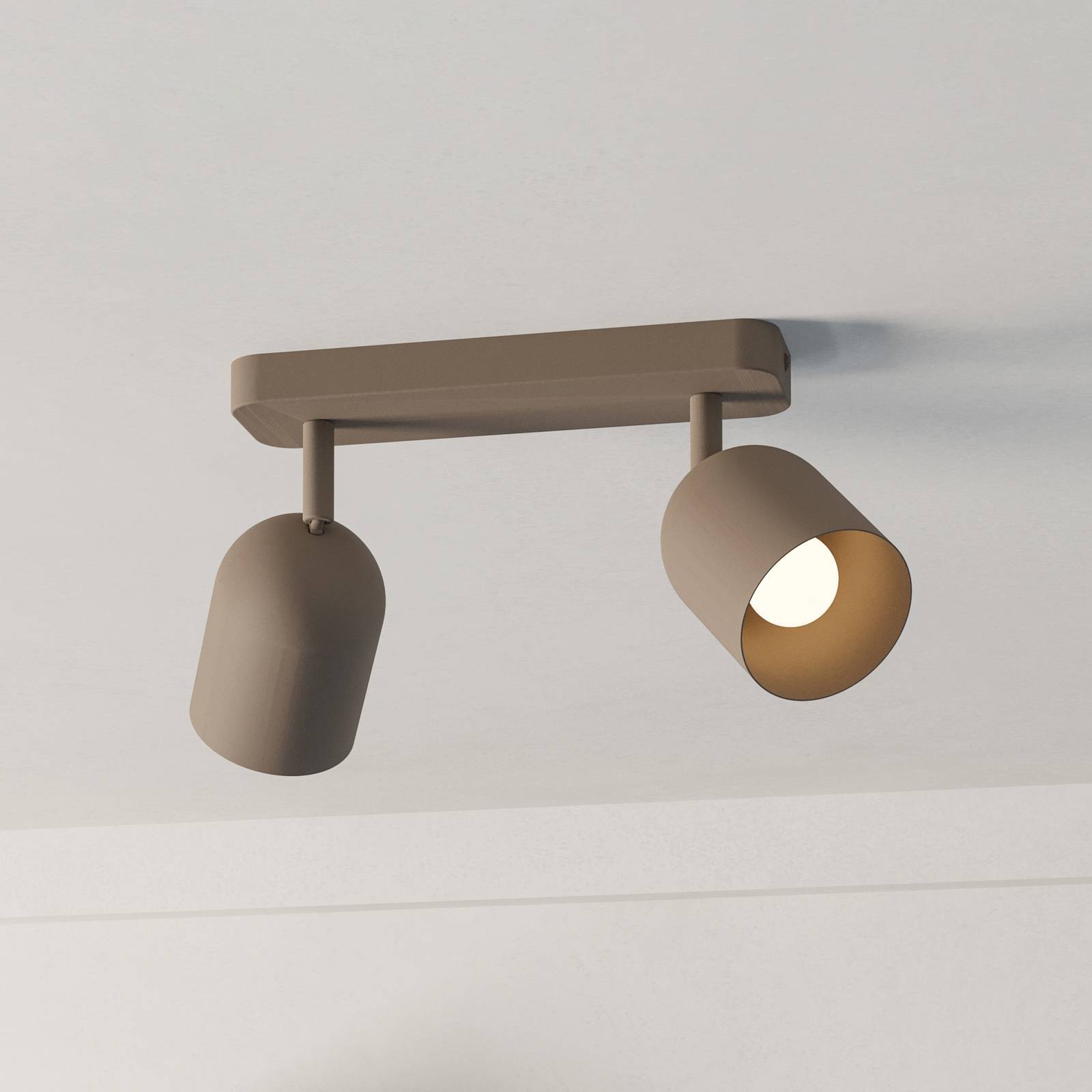 EGLO Spot pour plafond Tilston, beige, longueur 28 cm, à 2 lampes, acier