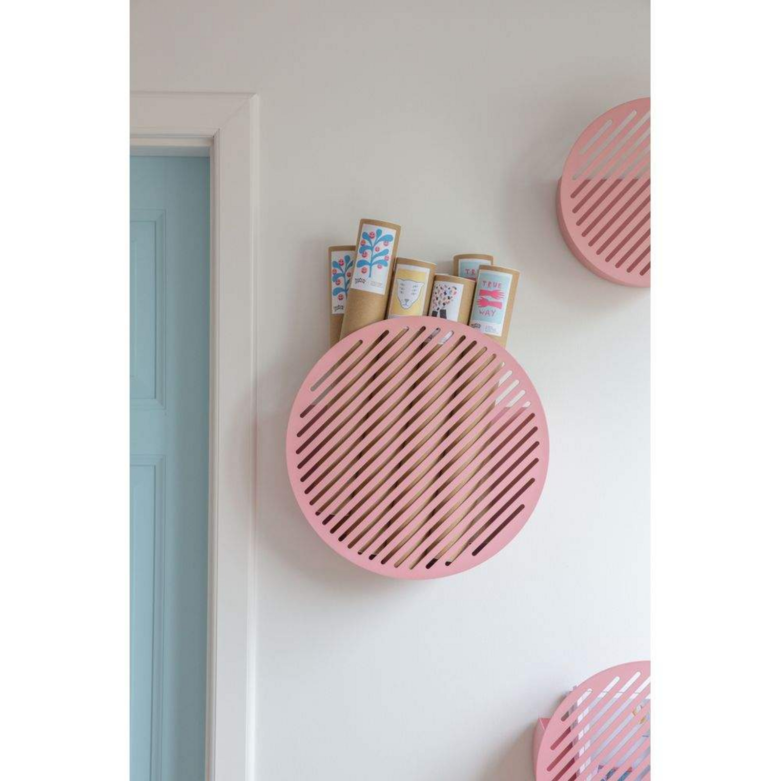 Diagonal Wall Basket Medium Bubblegum Rózsaszín - Swedish Ninja