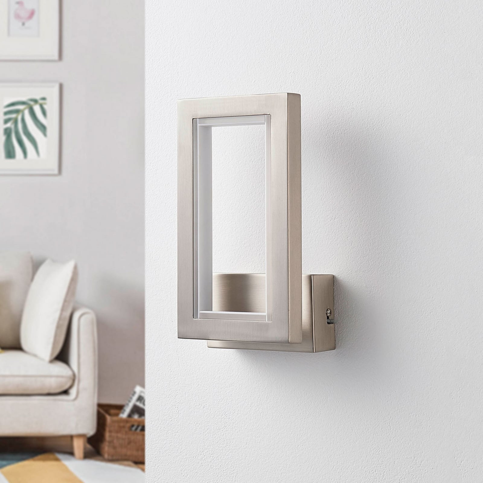 Heriba LED Wandleuchte Matt Nickel - Lucande