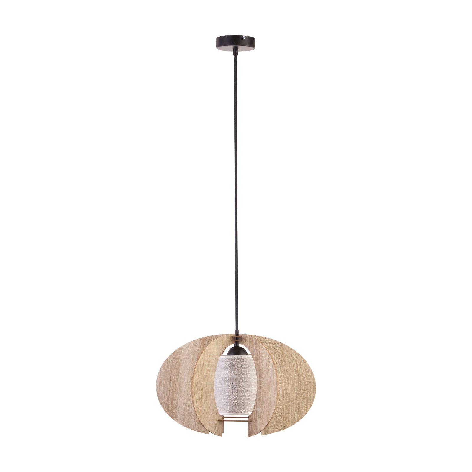 Modern C M závěsné světlo s dřevěné lamely Ø 50 cm