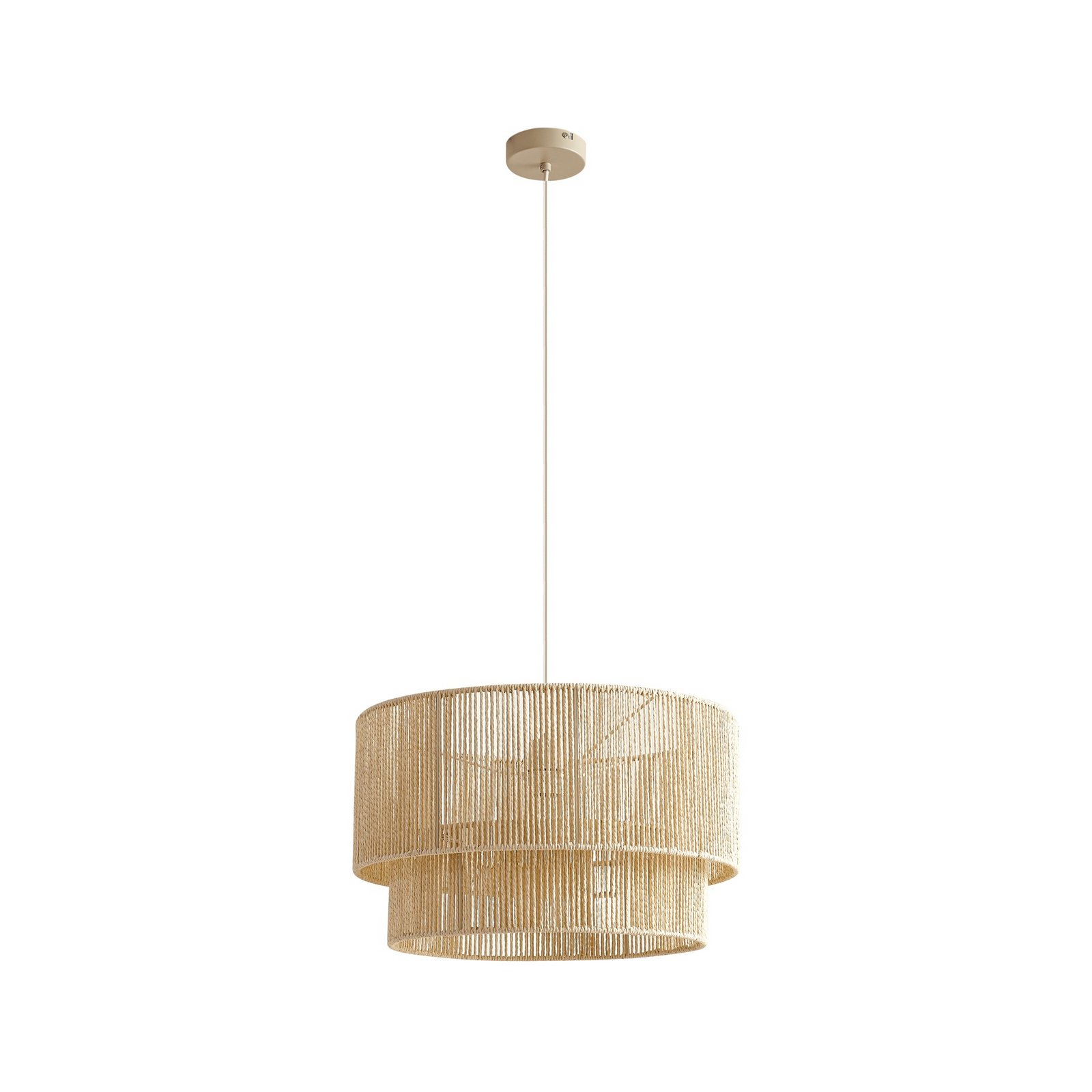 Lindby Hängeleuchte Anuva, Ø 45 cm, beige, Papier, E27