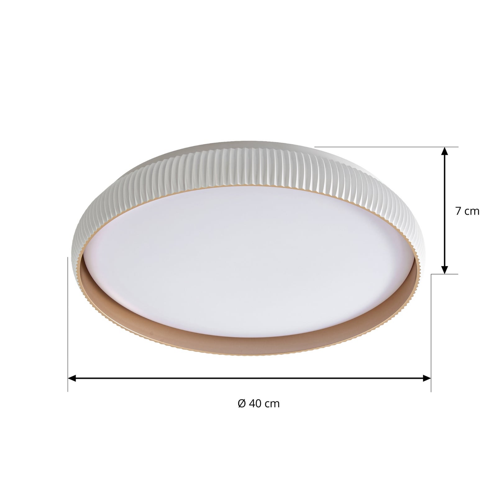 Plafonnier LED Lindby Jovian, blanc, Ø 40 cm, CCT, à intensité variable