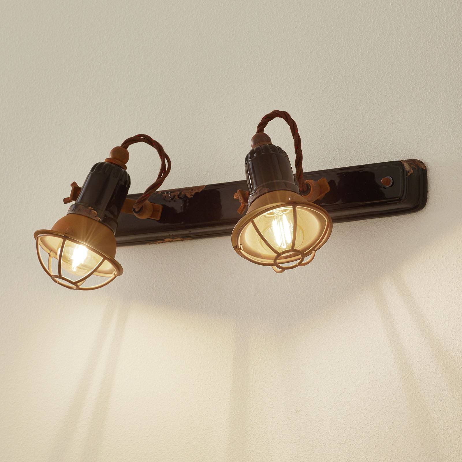 Lampa ścienna C1676/1 z koszem 2-punktowa czarna