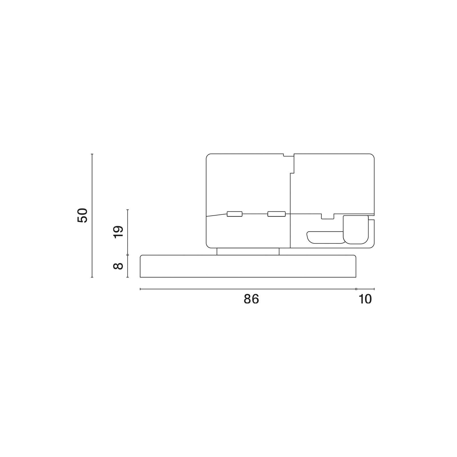 Adaptateur pour rail Nivo, noir, triphasé, en métal - Sigor