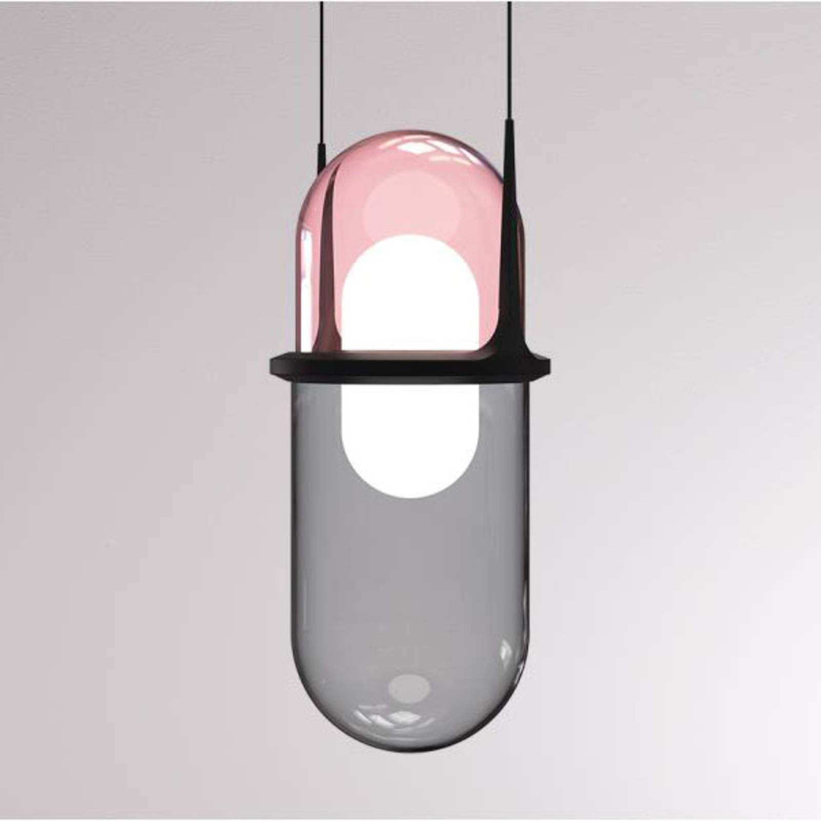 Pille LED hanglamp roze/grijs