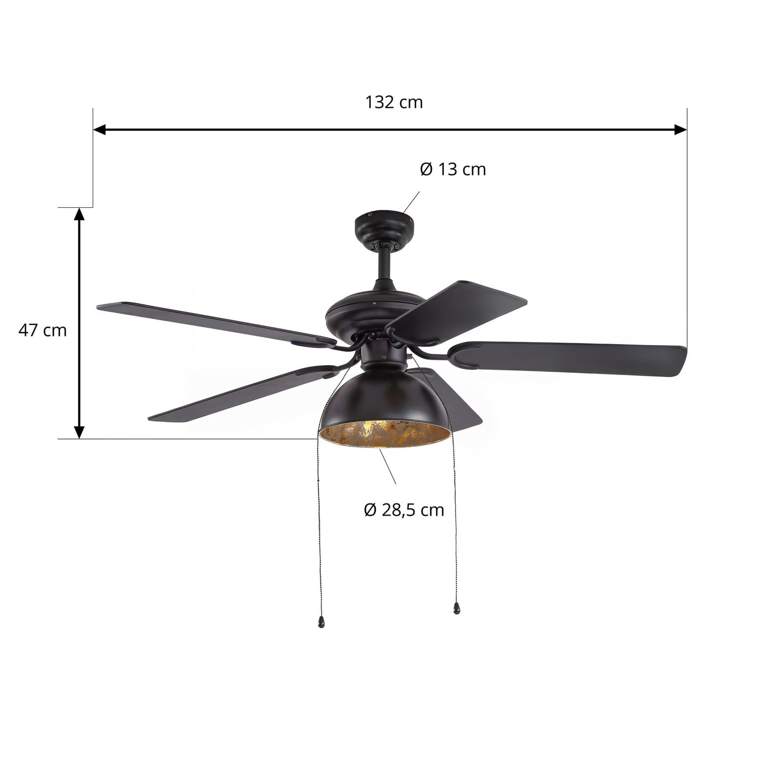 Lucande Deckenventilator mit Licht Shamoian, leise, Ø 130 cm Lucande Deckenventilator mit Licht Shamoian, leise, Ø 130 cm