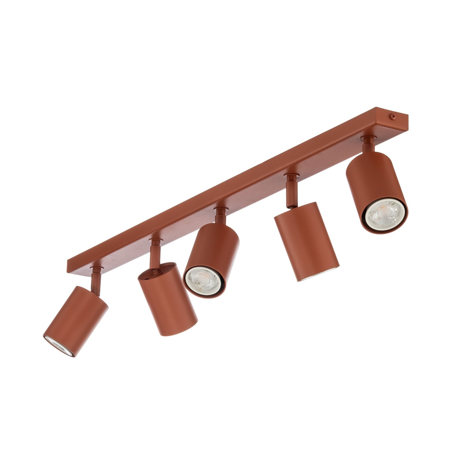 Stropní bodové světlo Zoom, 5 žárovek, červený, ocel, GU10